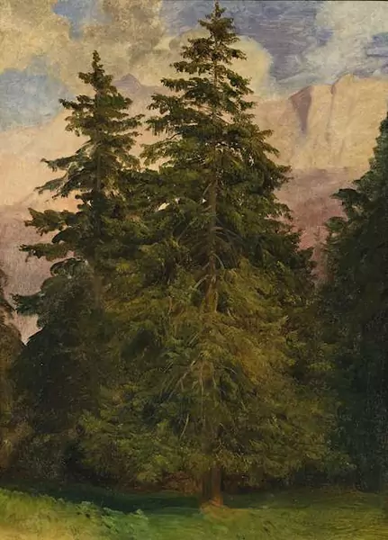 BARTHÉLEMY MENN — Étude avec des sapins. — Koller Auktionen