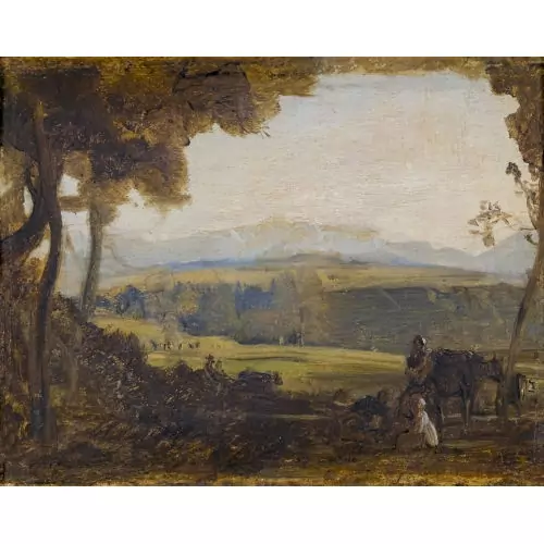 Landschaft mit rastender Bauernfamilie