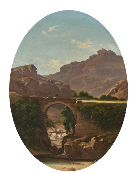 Barthélemy Menn — Bridge in mountainous Roman landscape