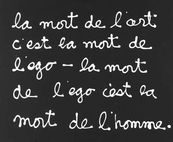 Ben Vautier — La mort de l'art c'est la mort de l'ego, 1971
