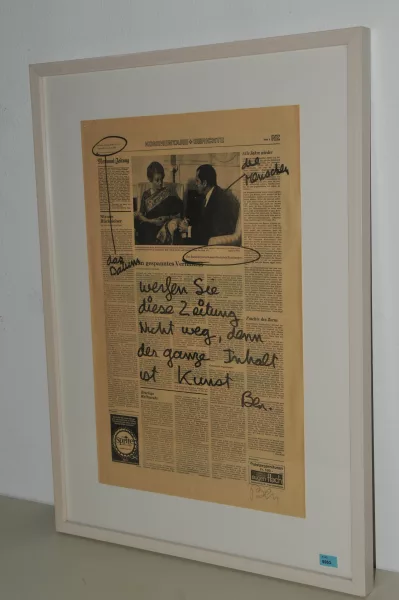 Ben Vautier — werfen Sie diese Zeitung Nicht weg, denn der ganze Inhalt ist Kunst
