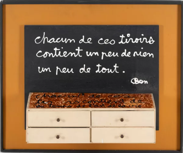 Ben Vautier — "Chacun de ces tiroirs contient un peu de rien un peu de tout"