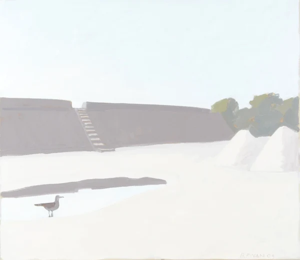 Bendicht Fivian — Deich mit Treppe und Möve, 2009