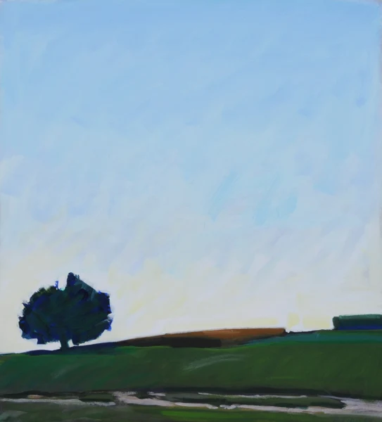 Bendicht Fivian — Landschaft mit Baum, 1984