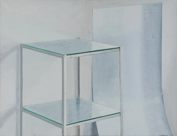 Bendicht Fivian — Glastisch mit Blech, 1978