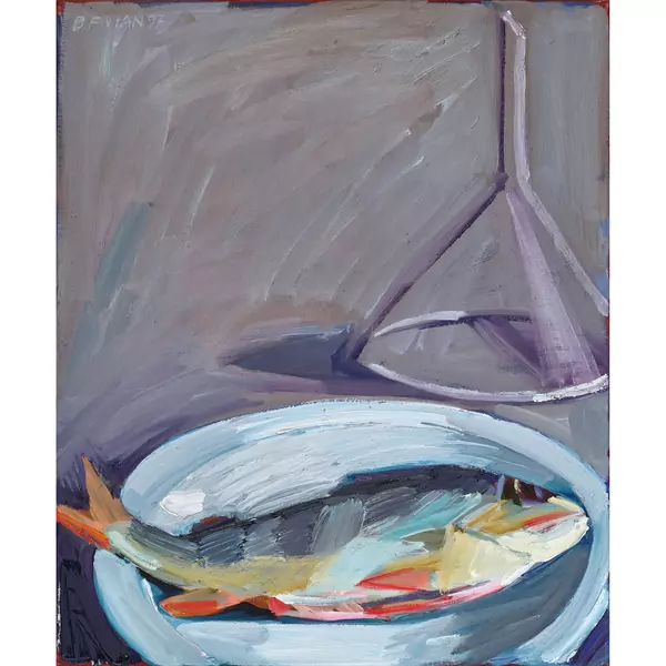 Stillleben mit Fisch auf Teller