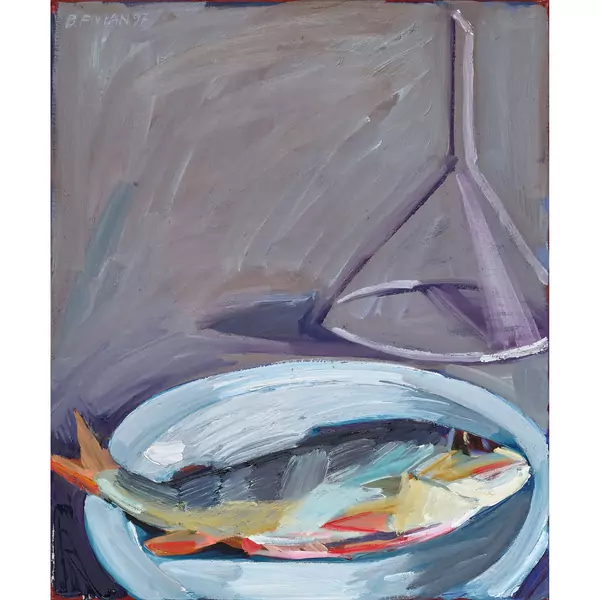 Stillleben mit Fisch auf Teller