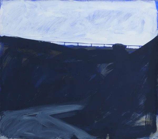 Bendicht Fivian — Landschaft mit Brücke, 1983