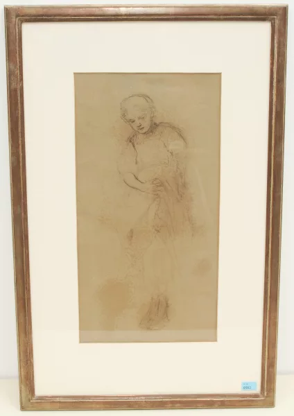 Benjamin Vautier l'Aîné — Studie einer jungen Frau (recto) / Studie eines sitzenden Mannes (verso)