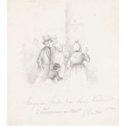 Benjamin Vautier l'Aîné — Lausanner Bürger vor einer Verlautbarung.