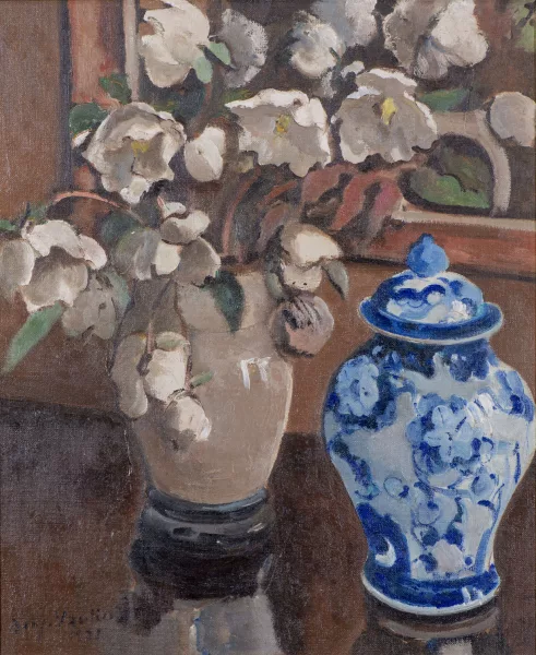 Benjamin Vautier — Nature morte aux vases asiatiques