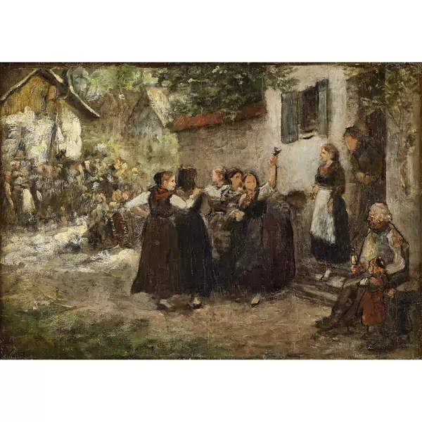 Dorffest mit Bauernmädchen