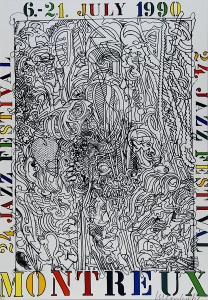 Bernhard Luginbühl — Plakat. Montreux Jazz Festival, 1990