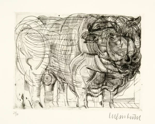 Bernhard Luginbühl — Stier. - Nashorn