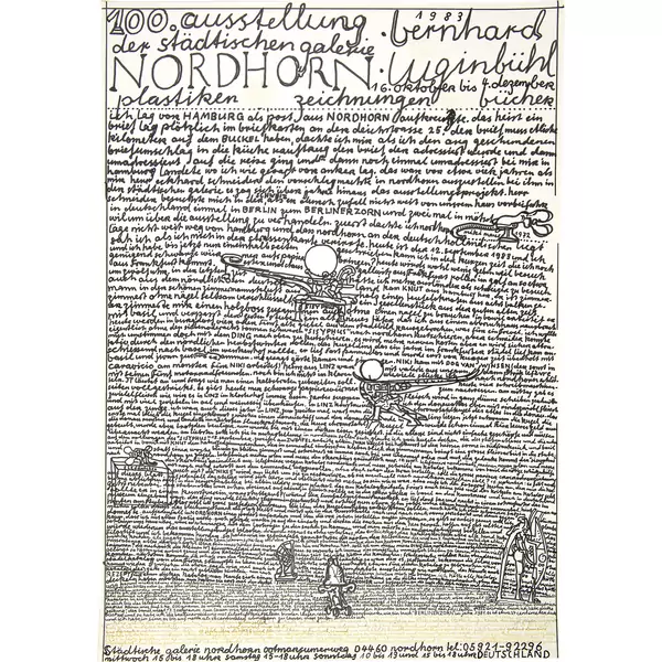 Bernhard Luginbühl — Plakatentwurf zur 100. Ausstellung der städtischen Galerie Nordhorn — Galerie Kornfeld