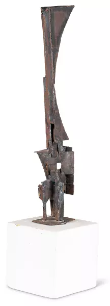 Objektbeschrieb : Dabei Entwurfsplan, Collage, Stift und Kreide auf Packpapier, auf Pavatex. 187 cm x 58.5 cm