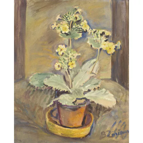 Bertha Züricher — Stillleben mit Schlüsselblume.