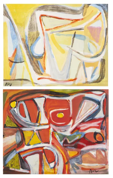 Bram van Velde — Abraham Gerardus VAN VELDE (1895-1981), 'Sans titre', deux lithographies couleur sur papier