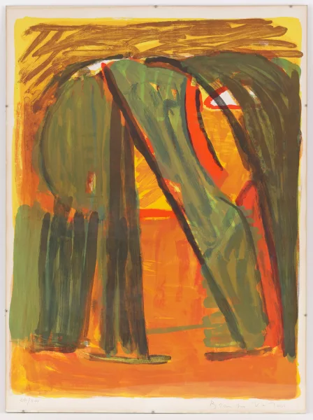 Bram van Velde — Composition en orange et vert,