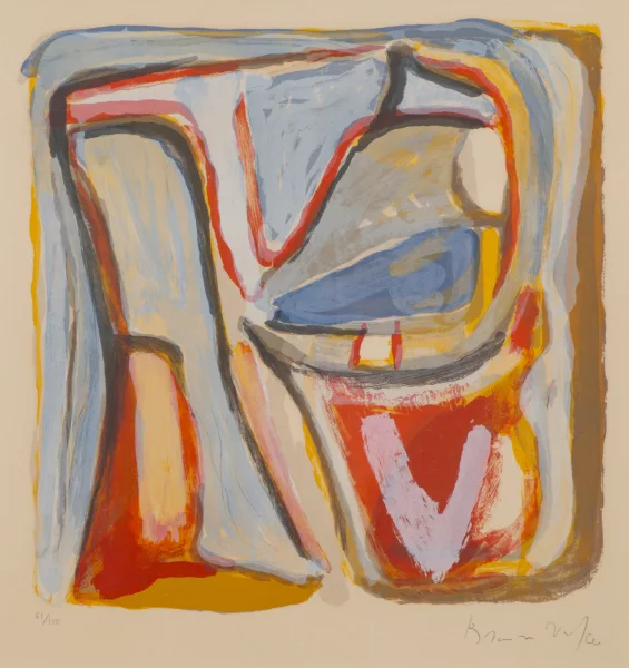 Bram van Velde — Abraham Gerardus VAN VELDE (1895-1981), 'Abstraction', lithographie couleur signée datée