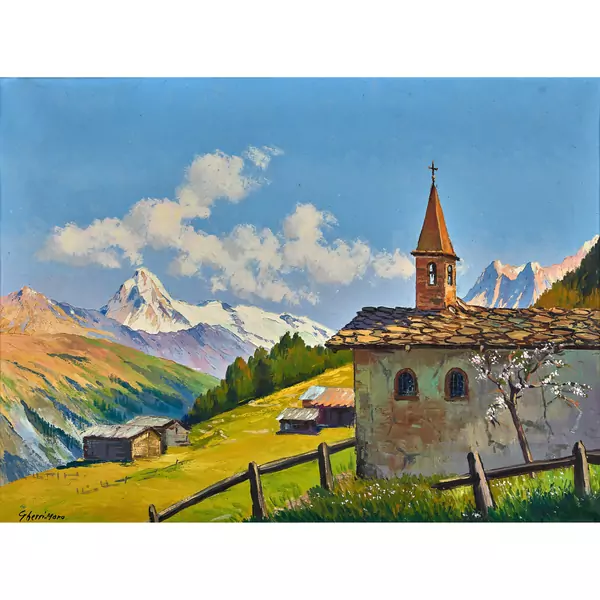 Alpkapelle mit Blick auf Dent Blanche