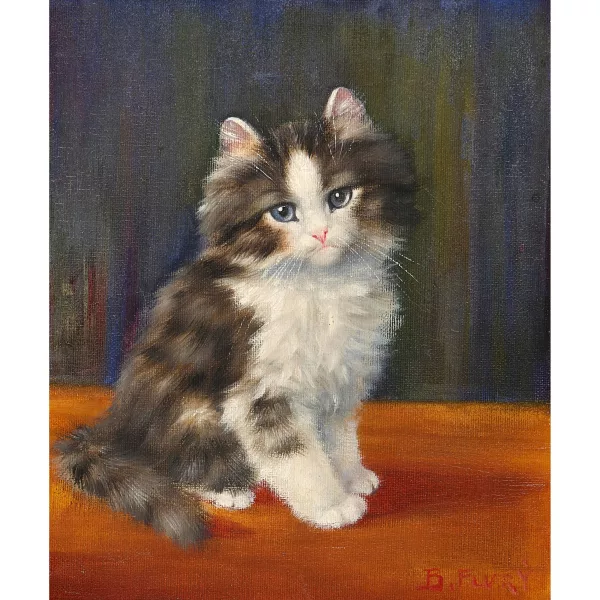 Burkhard Flury genannt Katzen-Flury — Sitzendes Kätzchen.