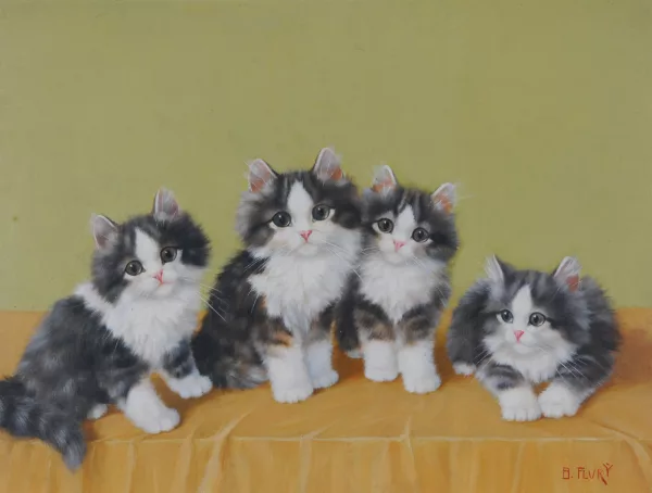 Burkhard Flury genannt Katzen-Flury — Vier Kätzchen