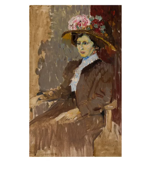Burkhard Mangold — Porträt einer Dame mit Hut