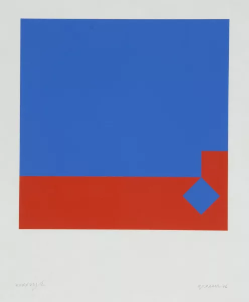 Camille Graeser — Blau / Rot 3:1, 1976