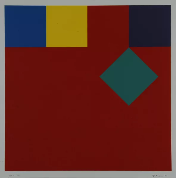 Camille Graeser — Disloziertes grünes Quadrat, 1971