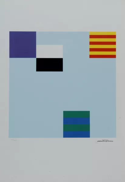 Camille Graeser — 2 Blätter: Permutation, 1971; Strukturierte Elemente, 1971