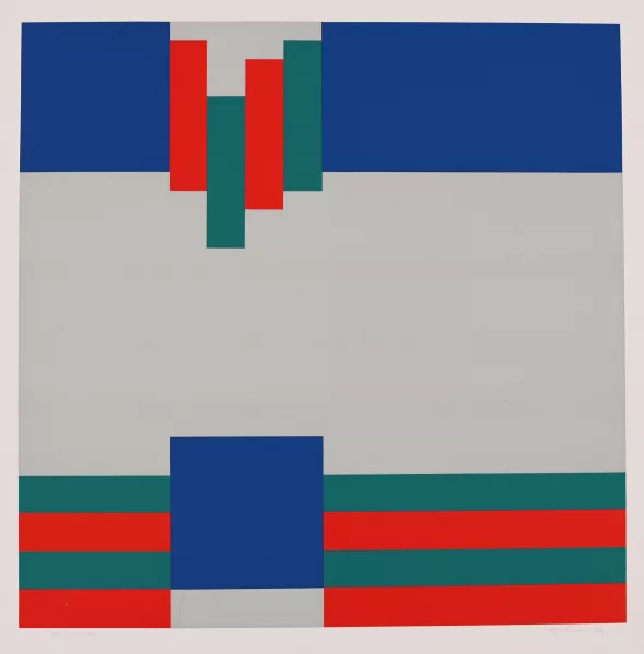 Camille Graeser — 2 Blätter: Permutation, 1969; Rot plus Grün, 1965