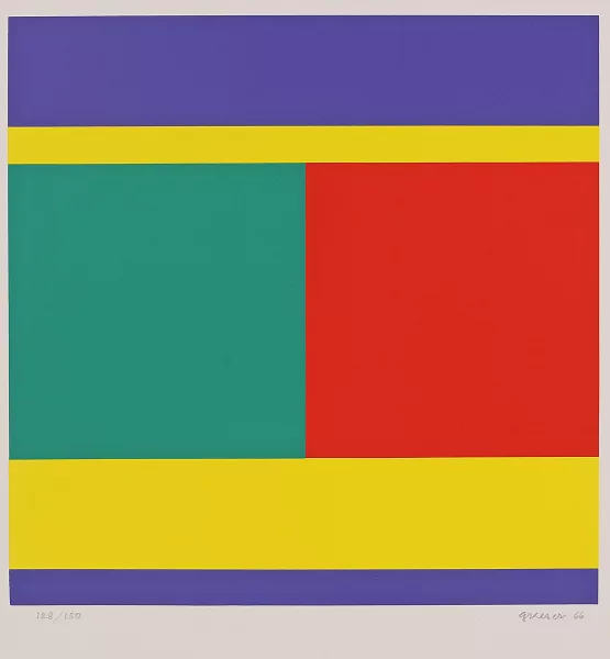 Camille Graeser — 2 Blätter: Konstruktion, 1971; Komplementäres Spannungsfeld, 1966