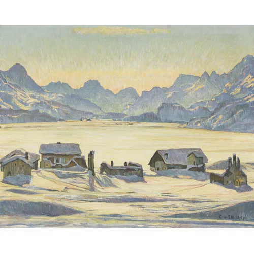 Carl Albert von Salis-Soglio — Sicht auf Sils-Baselgia.