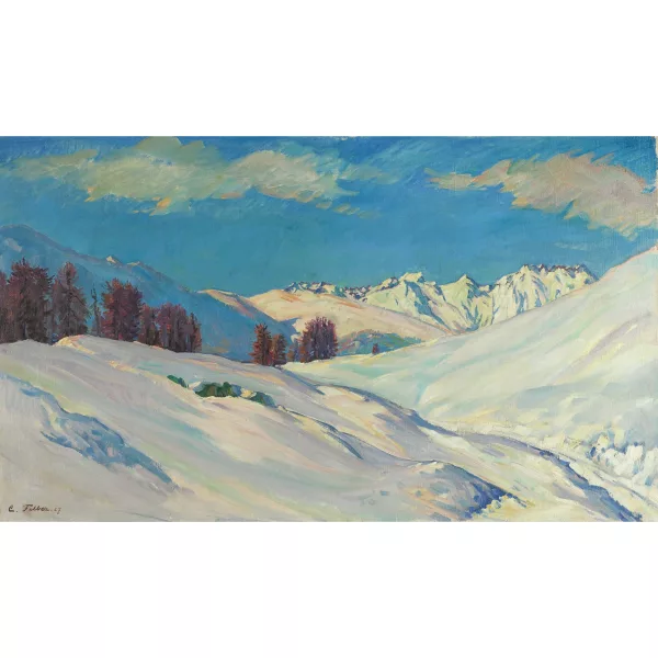 Carl Felber — Sonnige Berglandschaft im Winter.
