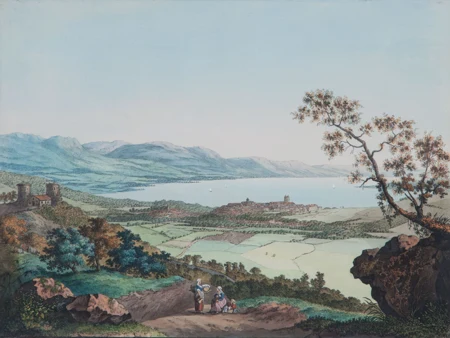 Vue de Genève depuis Saconnex en Savoie
