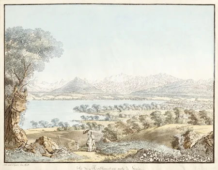 Vue du Montblanc et une partie de Genève