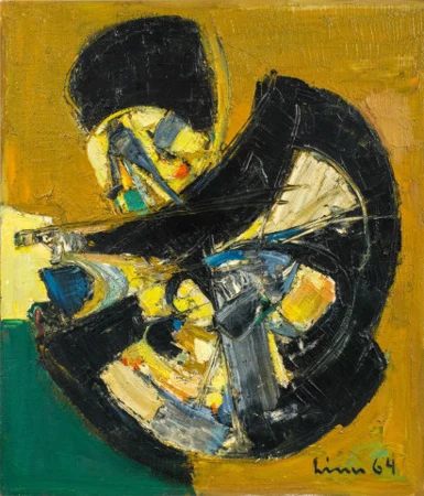 Komposition ocker - schwarz - grün, 1964