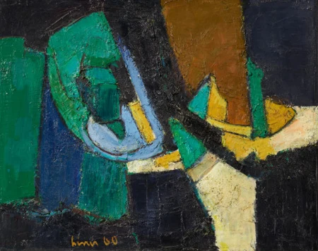 Komposition grün-gelb-schwarz, 1960