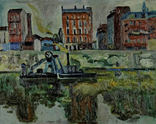 Carl Liner — Lastkahn auf der Seine, 1948
