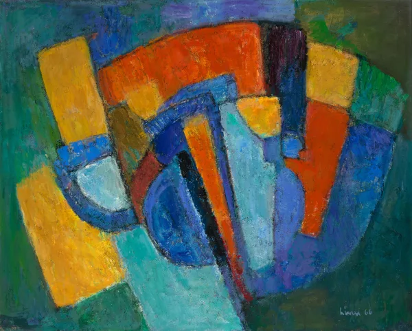 Carl Liner junior — Komposition blau / rot / grün", 1966