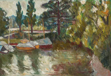 Bootshafen am Bodenseeufer, 1944