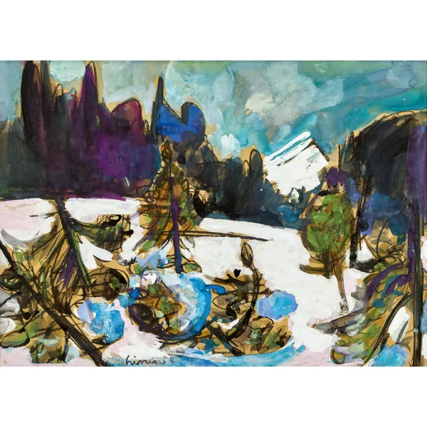 Carl Liner junior — Berglandschaft mit Schnee.