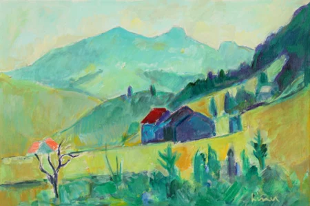 Kamor und Hoher Kasten, Blick aus dem Atelier.