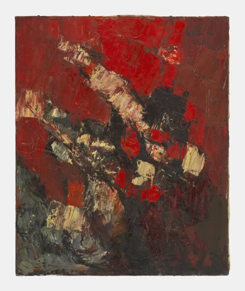 Carl Liner junior — Abstraction sur fond rouge