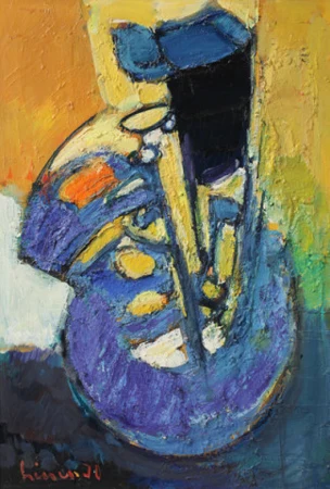 Komposition blau-orange-gelb, 1970