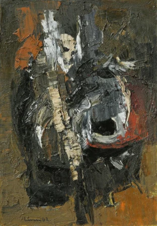 Komposition schwarz-ocker-weiss, 1962