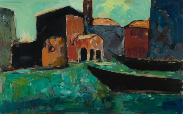 Carl Liner junior — Gondeln in Venedig, 1954