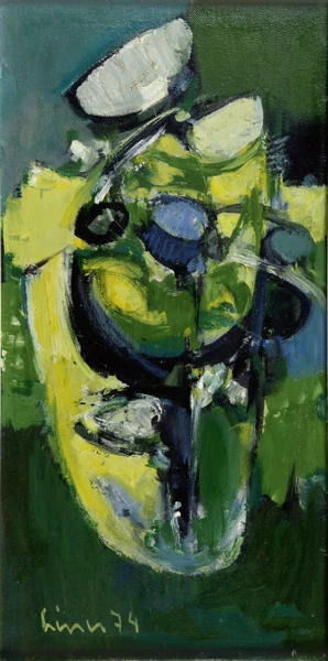 Carl Liner — Abstrakte Komposition grün, 1974