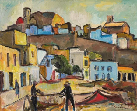 Stadtansicht von Peñiscola, Spanien, 1954